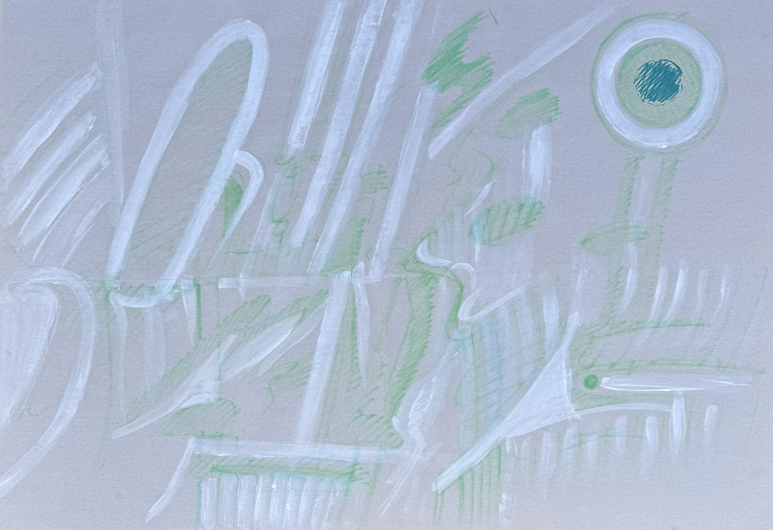 Liniile albei și liniile verzi, 100 x 70 cm